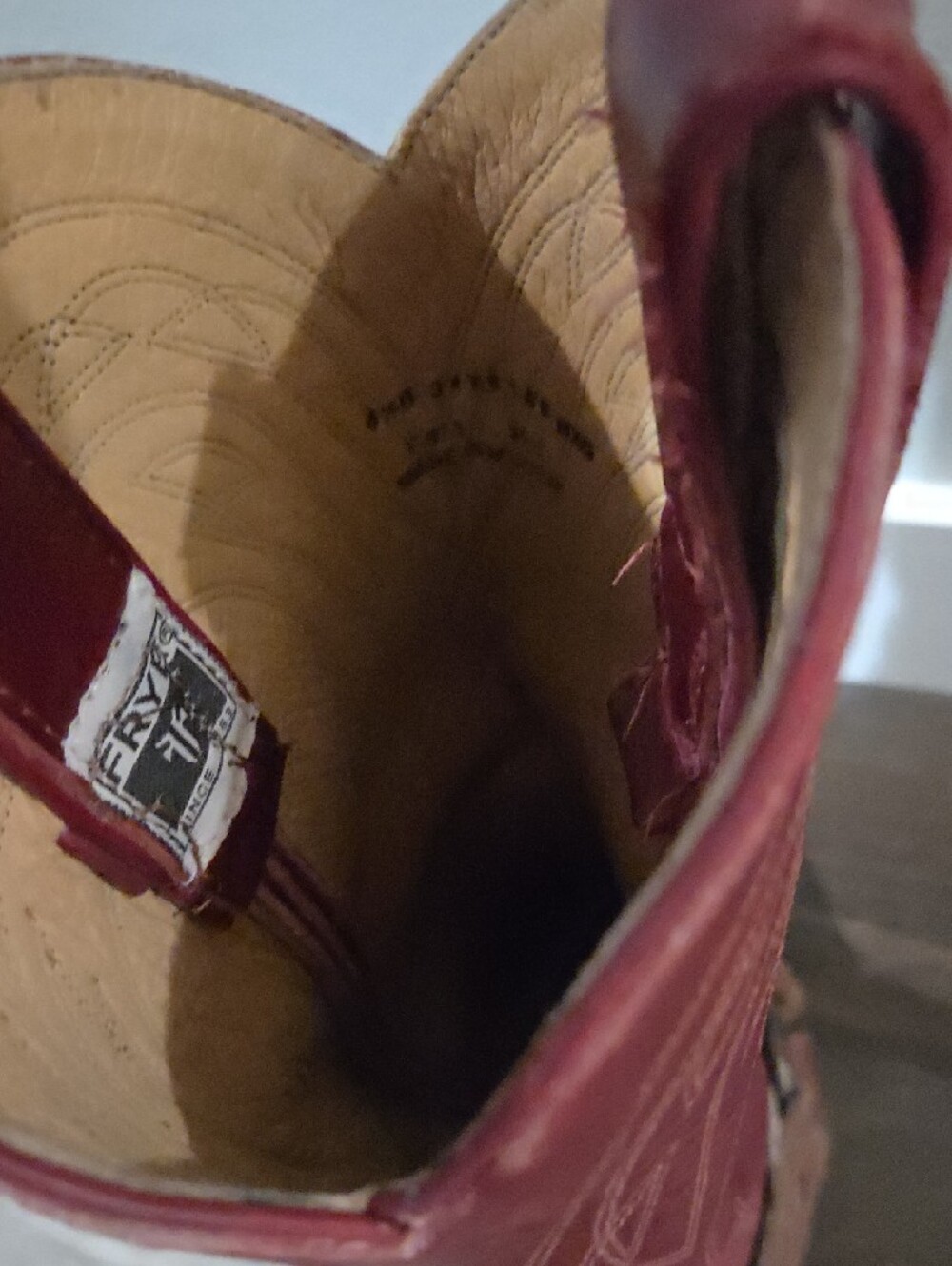 Frye Red and Brown Leather Western Harness Boots - Picture 2 of 3